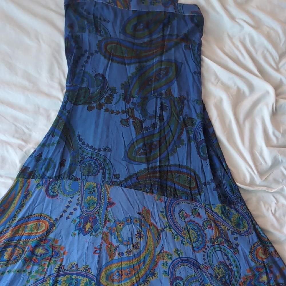 1. State Navy and Multicolor Paisley Maxi Skirt